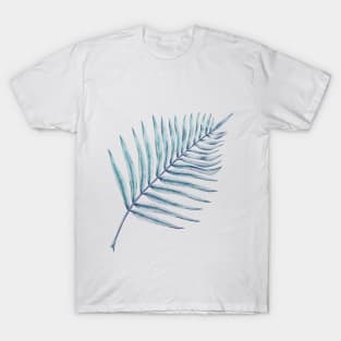 Fern Palm Leaf Blue T-Shirt